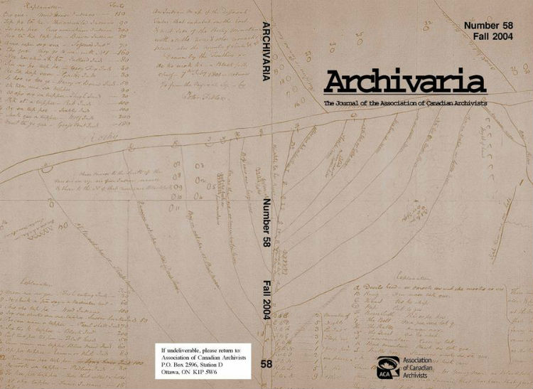 Archivaria 58 front cover