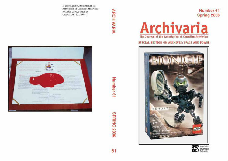 Archivaria 61 front cover