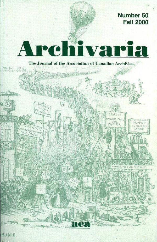 Archivaria 50 front cover