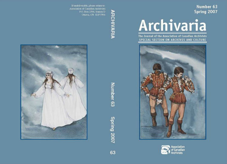 Archivaria 63 front cover