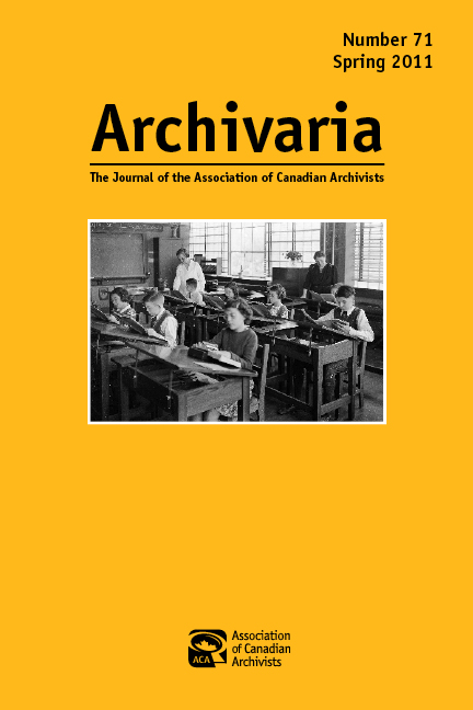 Archivaria 71 cover